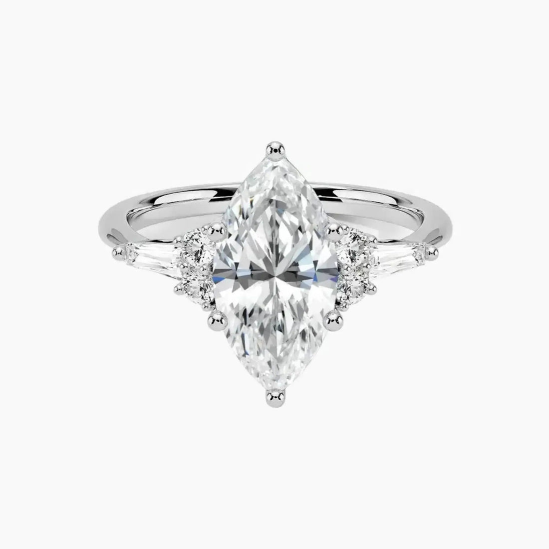 Jovana Marquise Designer 1 Carat Lab Grown Diamond Engagement Ring in 18K Yellow Gold