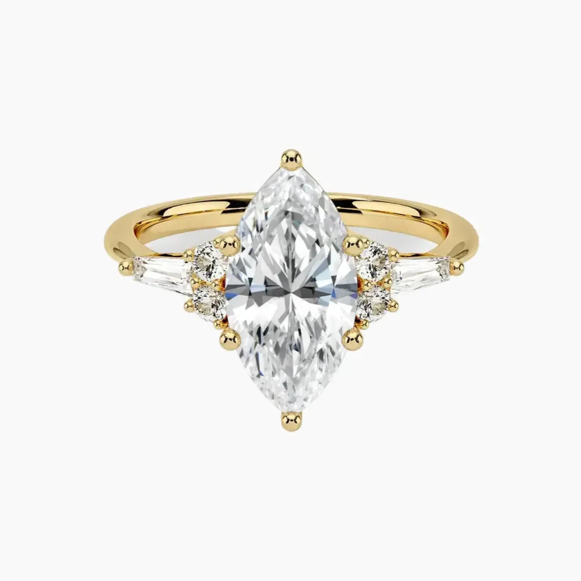 Jovana Marquise Designer Diamond Ring Setting in 18K Rose Gold