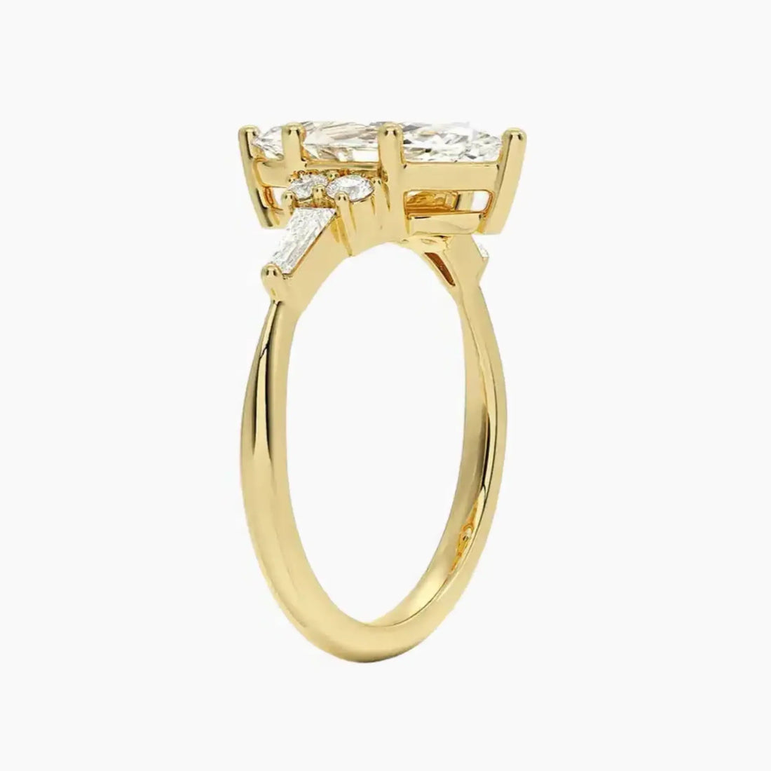 Jovana Marquise Designer 1 Carat Lab Grown Diamond Engagement Ring in 14K Yellow Gold