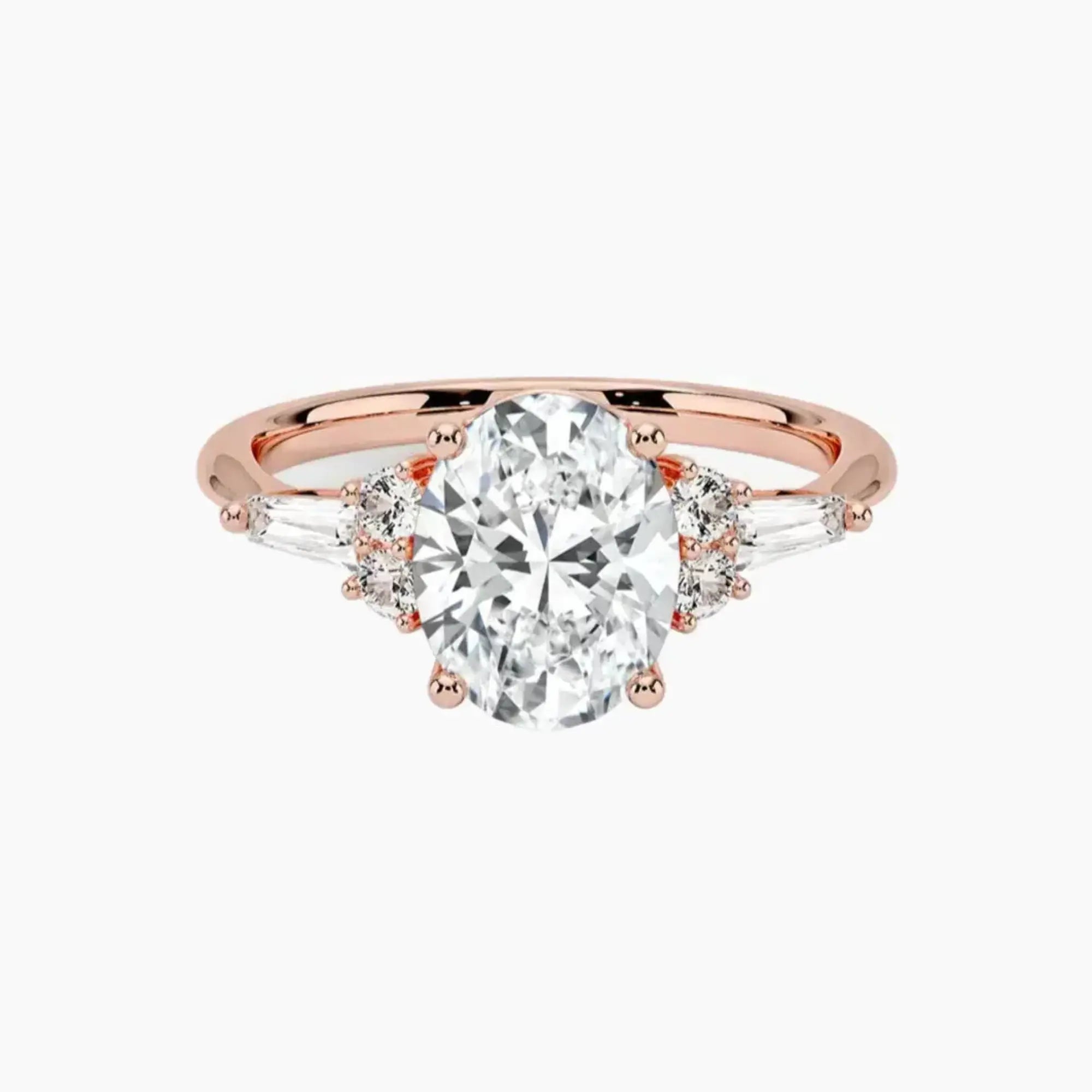 Jovana Oval Designer 2 Carat Lab Grown Diamond Engagement Ring in 18K Yellow Gold