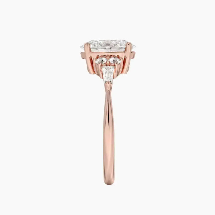 Jovana Oval Designer 3 Carat Lab Grown Diamond Engagement Ring in 18K White Gold