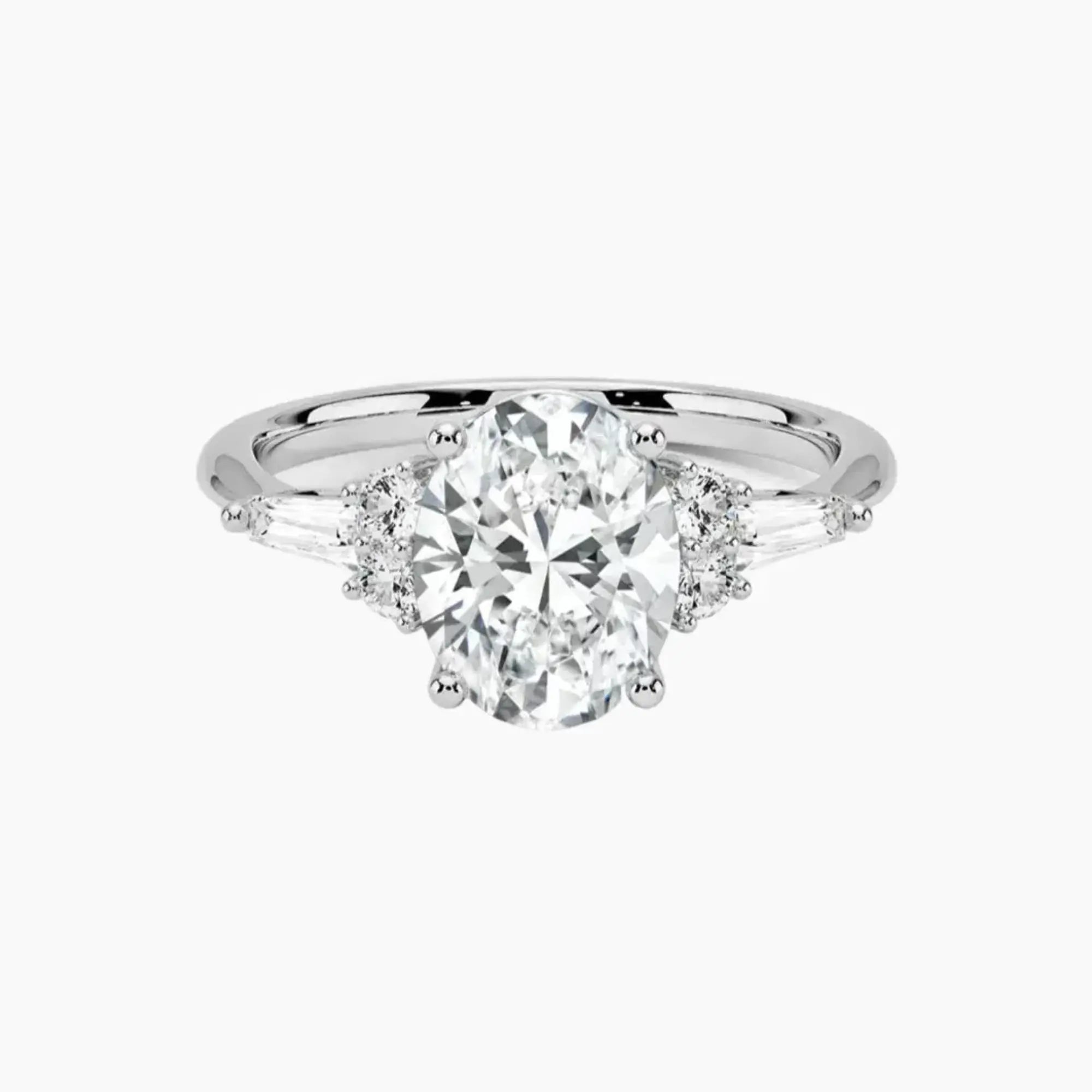 Jovana Oval Designer 2 Carat Lab Grown Diamond Engagement Ring in 18K Yellow Gold