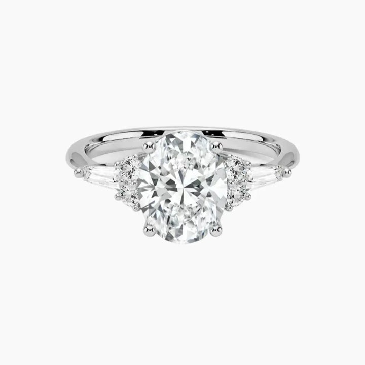 Jovana Oval Designer 1.5 Carat Lab Grown Diamond Engagement Ring in 14K White Gold