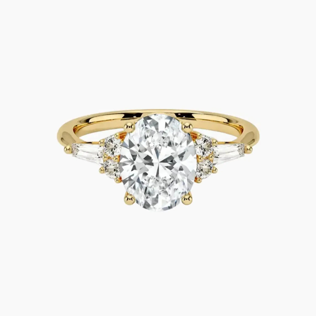 Jovana Oval Designer 1 Carat Lab Grown Diamond Engagement Ring in 14K Rose Gold