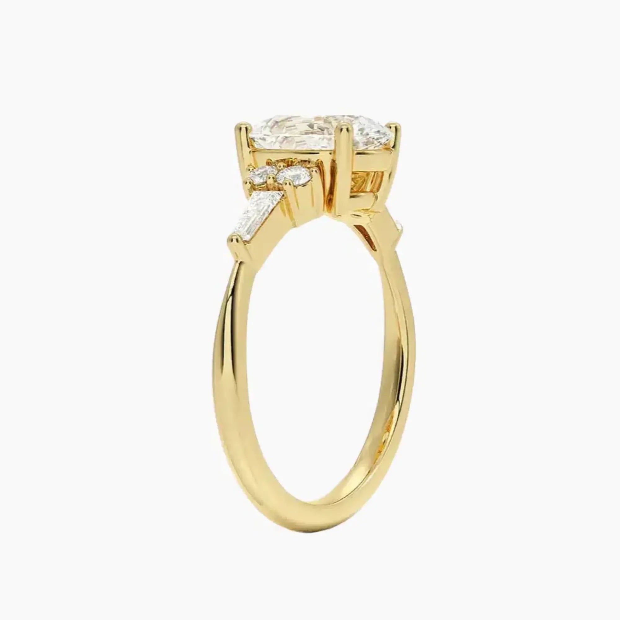 Jovana Oval Designer 1 Carat Lab Grown Diamond Engagement Ring in 18K Rose Gold