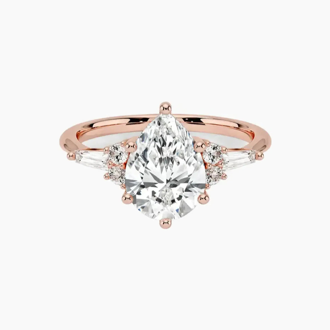 Jovana Pear Designer Diamond Ring Setting in 18K White Gold