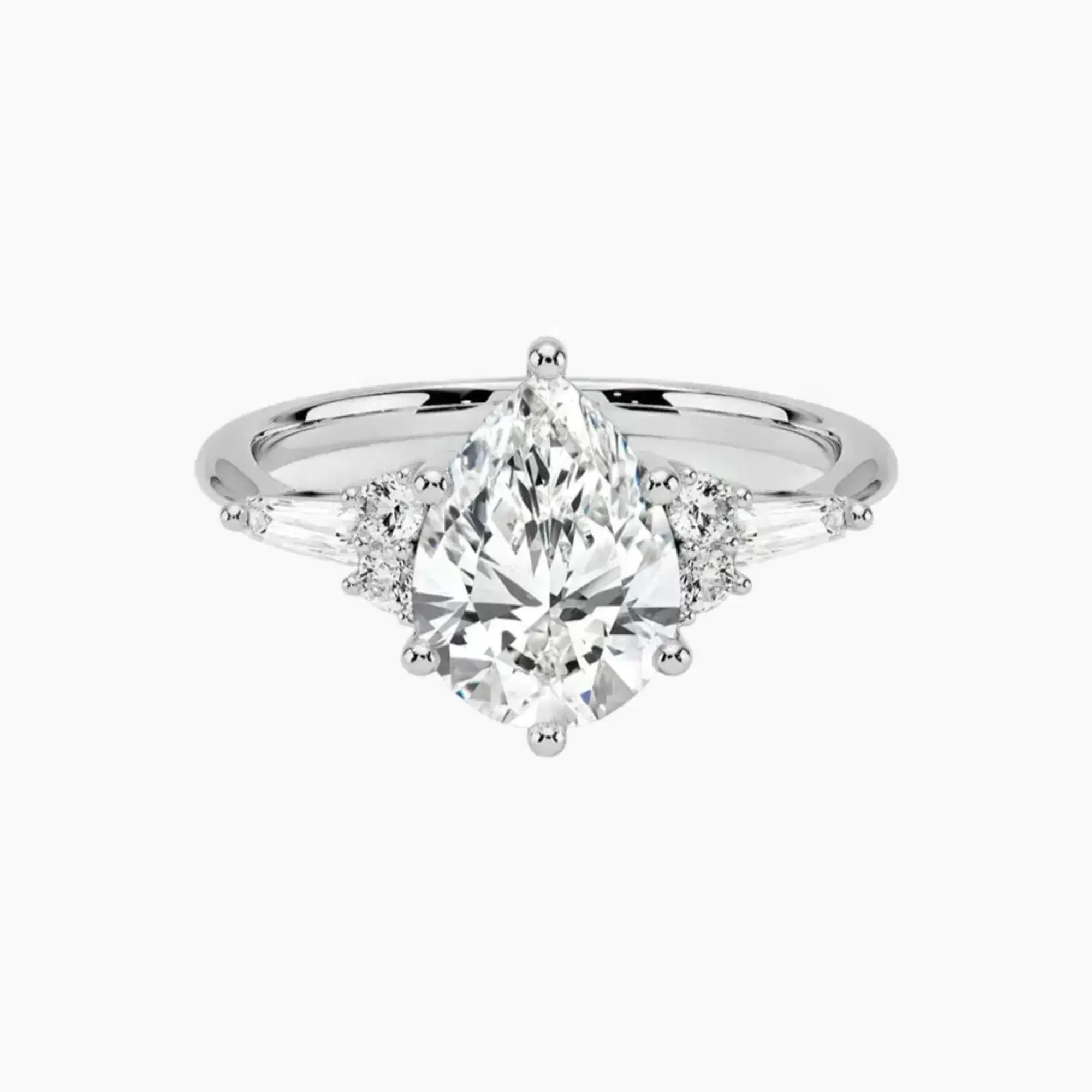 Jovana Pear Designer 2 Carat Lab Grown Diamond Engagement Ring in 14K Rose Gold