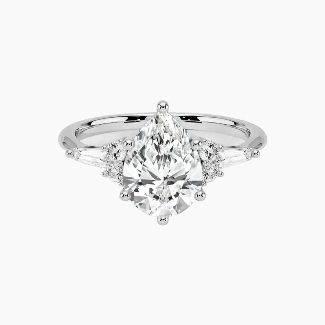 Jovana Pear Designer 1.5 Carat Lab Grown Diamond Engagement Ring in 14K Yellow Gold