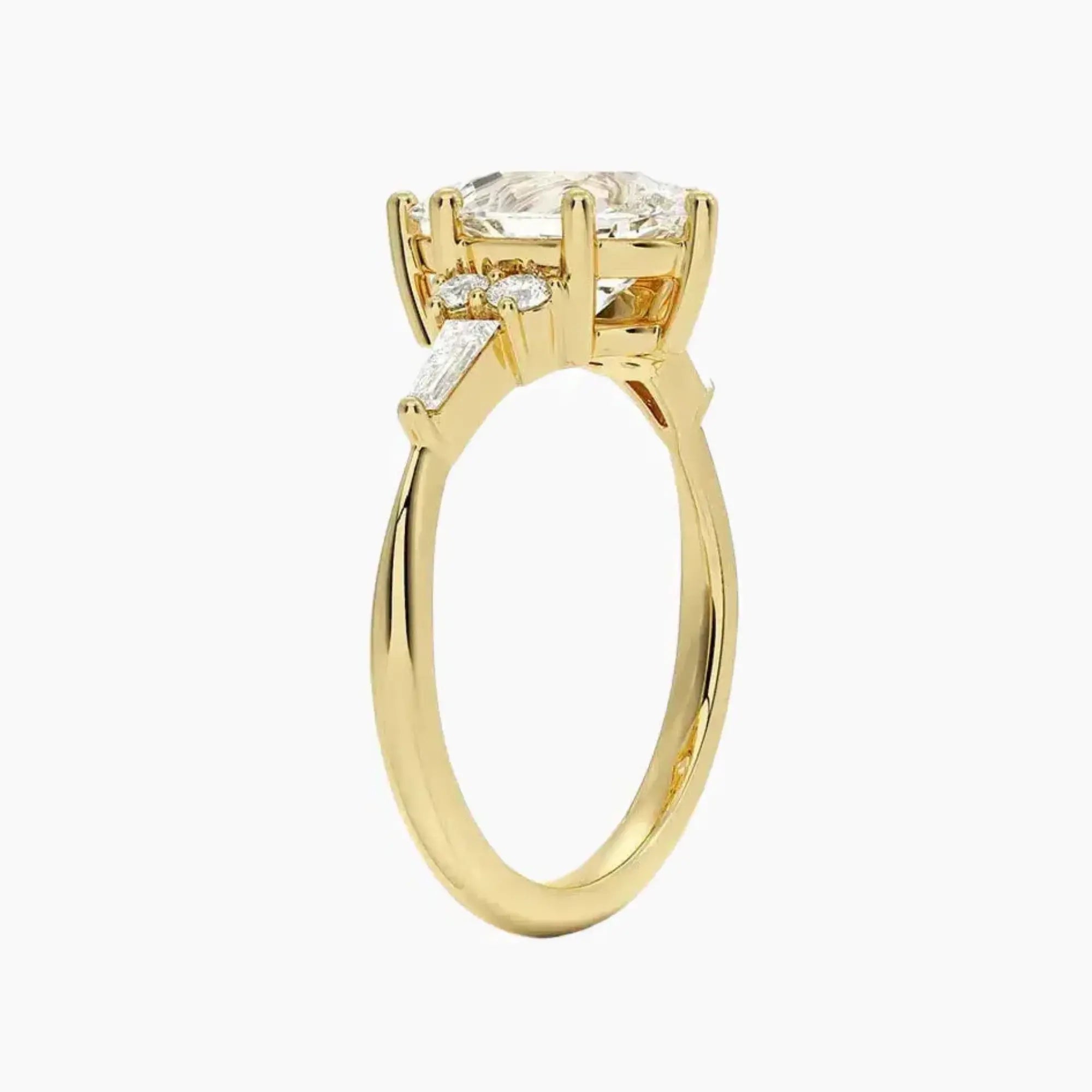 Jovana Pear Designer 2.5 Carat Lab Grown Diamond Engagement Ring in 18K Rose Gold