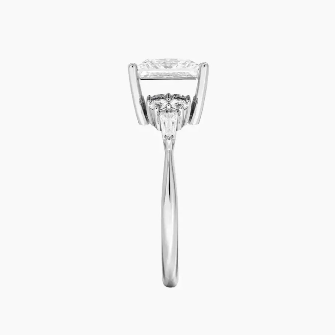 Jovana Princess Designer 3 Carat Lab Grown Diamond Engagement Ring in 14K White Gold