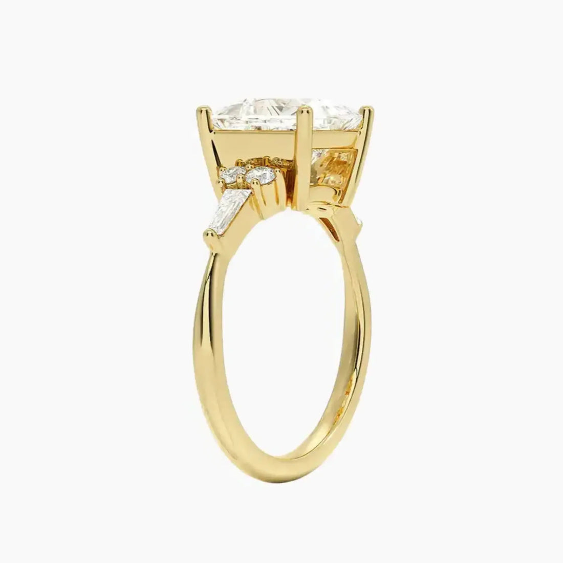Jovana Princess Designer 3 Carat Lab Grown Diamond Engagement Ring in 14K Yellow Gold