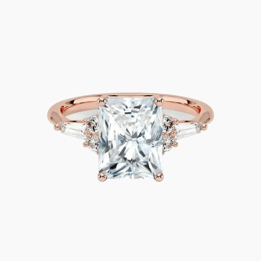 Jovana Radiant Designer 1.5 Carat Lab Grown Diamond Engagement Ring in 14K Yellow Gold