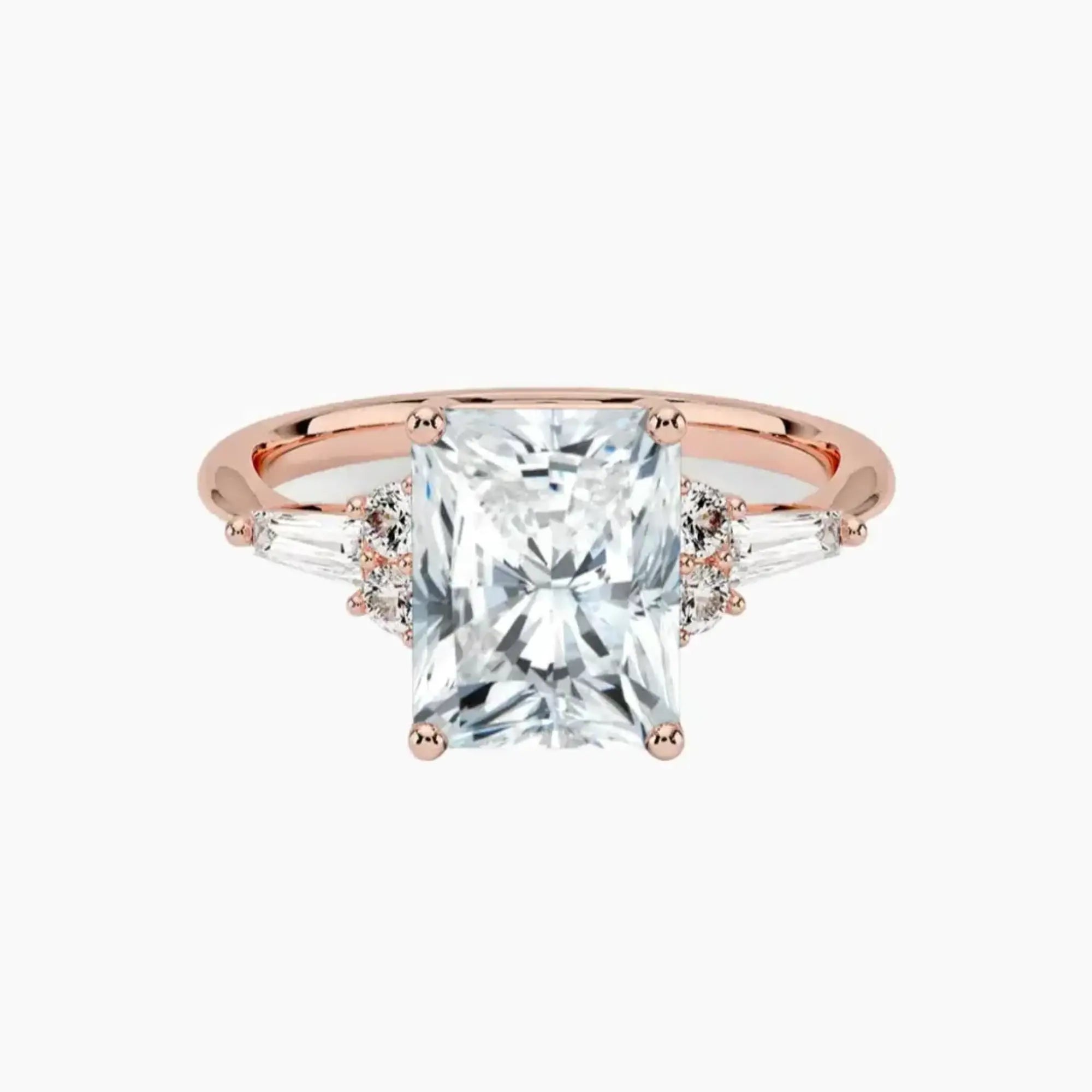 Jovana Radiant Designer 1.5 Carat Lab Grown Diamond Engagement Ring in 18K White Gold
