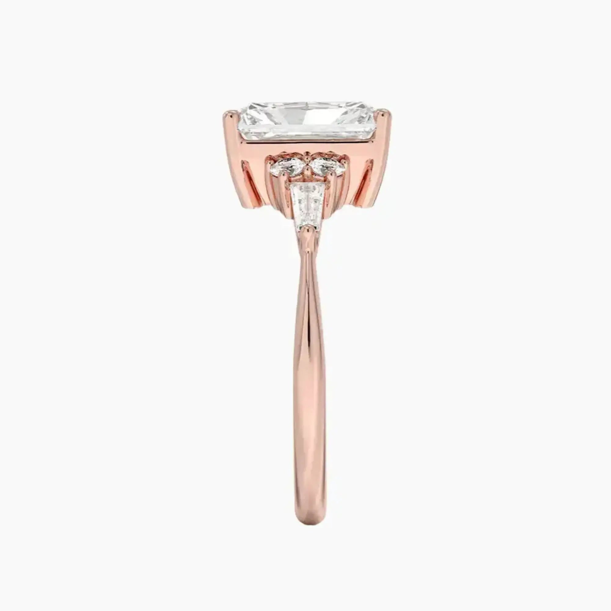 Jovana Radiant Designer 1 Carat Lab Grown Diamond Engagement Ring in 18K Rose Gold
