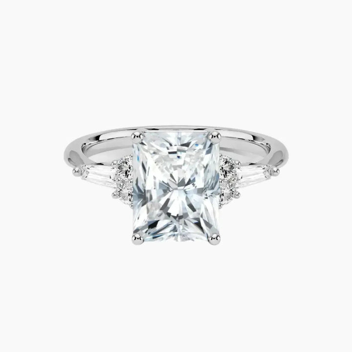 Jovana Radiant Designer 3 Carat Lab Grown Diamond Engagement Ring in 18K White Gold