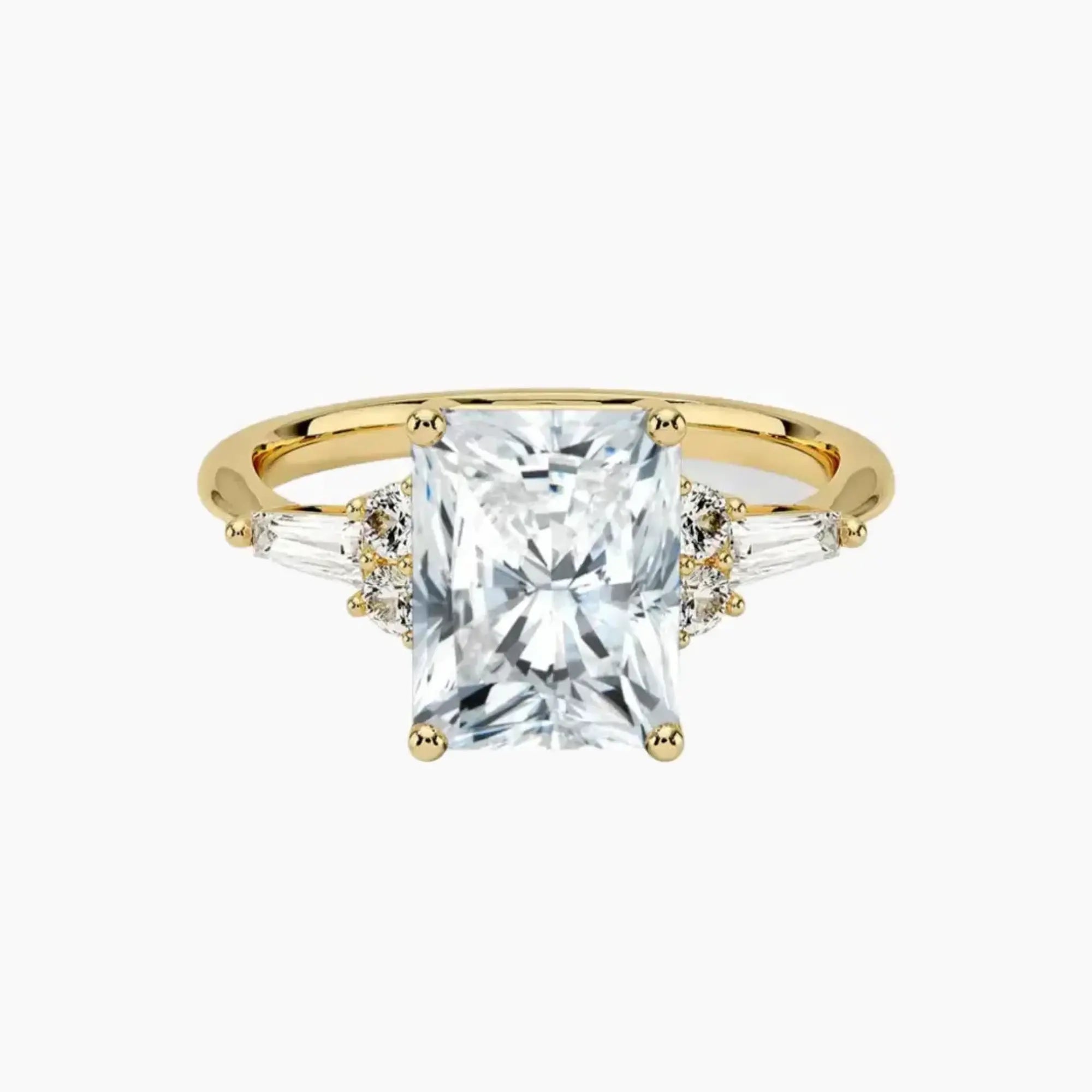Jovana Radiant Designer 3 Carat Lab Grown Diamond Engagement Ring in 14K White Gold