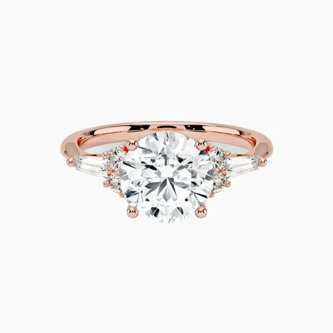 Jovana Round Designer Diamond Ring Setting in 14K Rose Gold