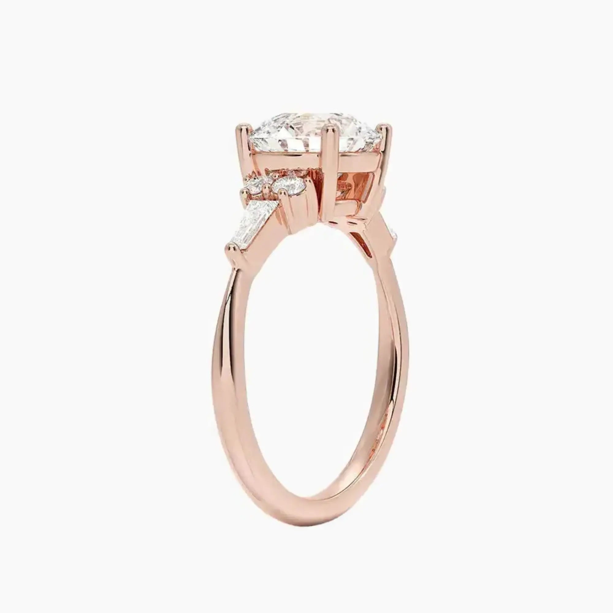 Jovana Round Designer 1 Carat Lab Grown Diamond Engagement Ring in 18K White Gold