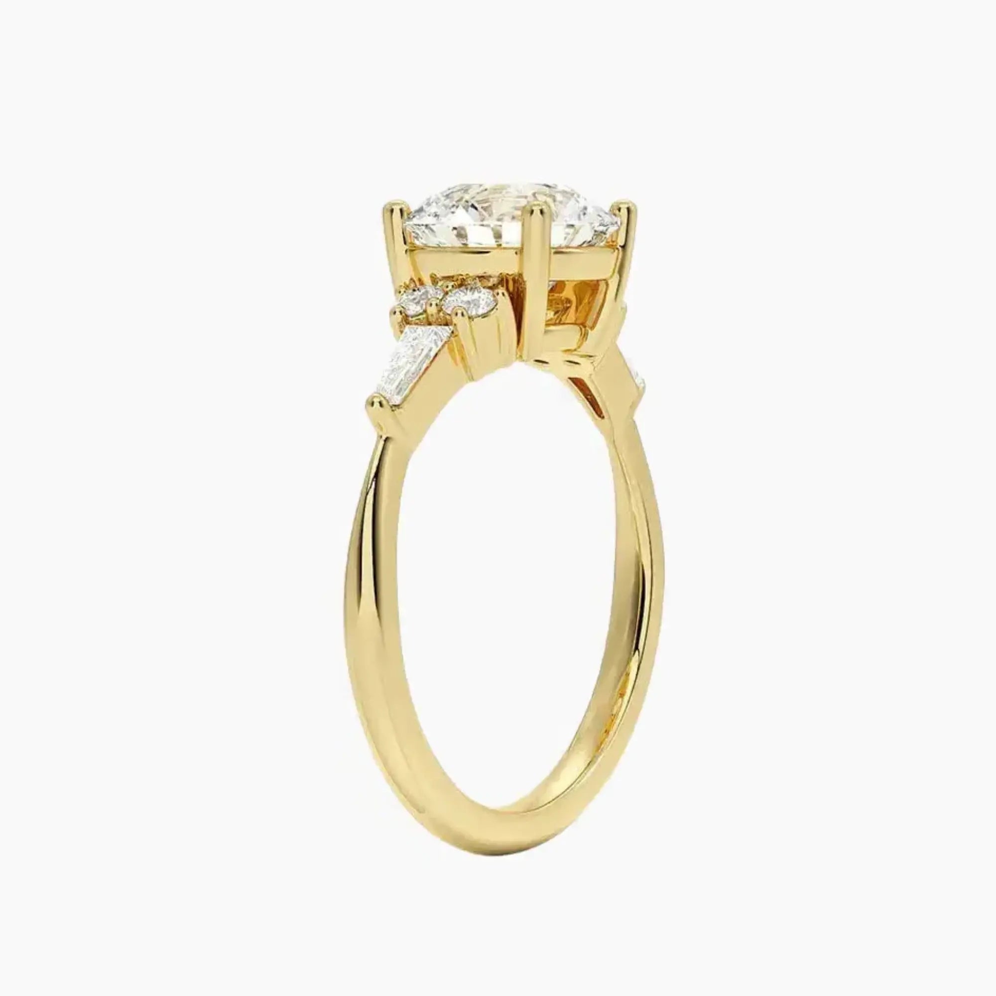 Jovana Round Designer 1.5 Carat Lab Grown Diamond Engagement Ring in 18K Rose Gold