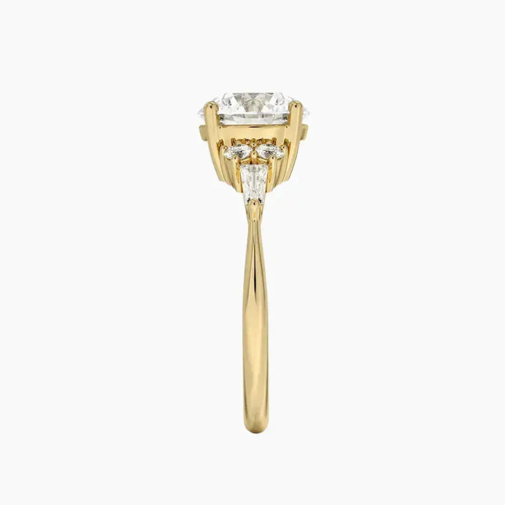 Jovana Round Designer 1.5 Carat Lab Grown Diamond Engagement Ring in 14K Rose Gold