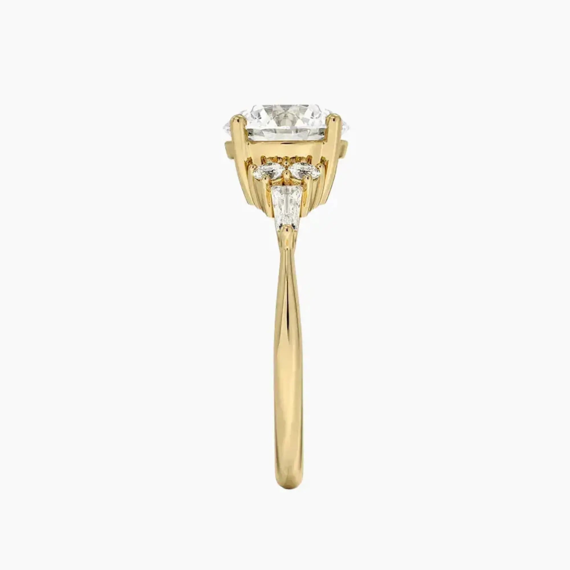 Jovana Round Designer 1 Carat Lab Grown Diamond Engagement Ring in 18K White Gold