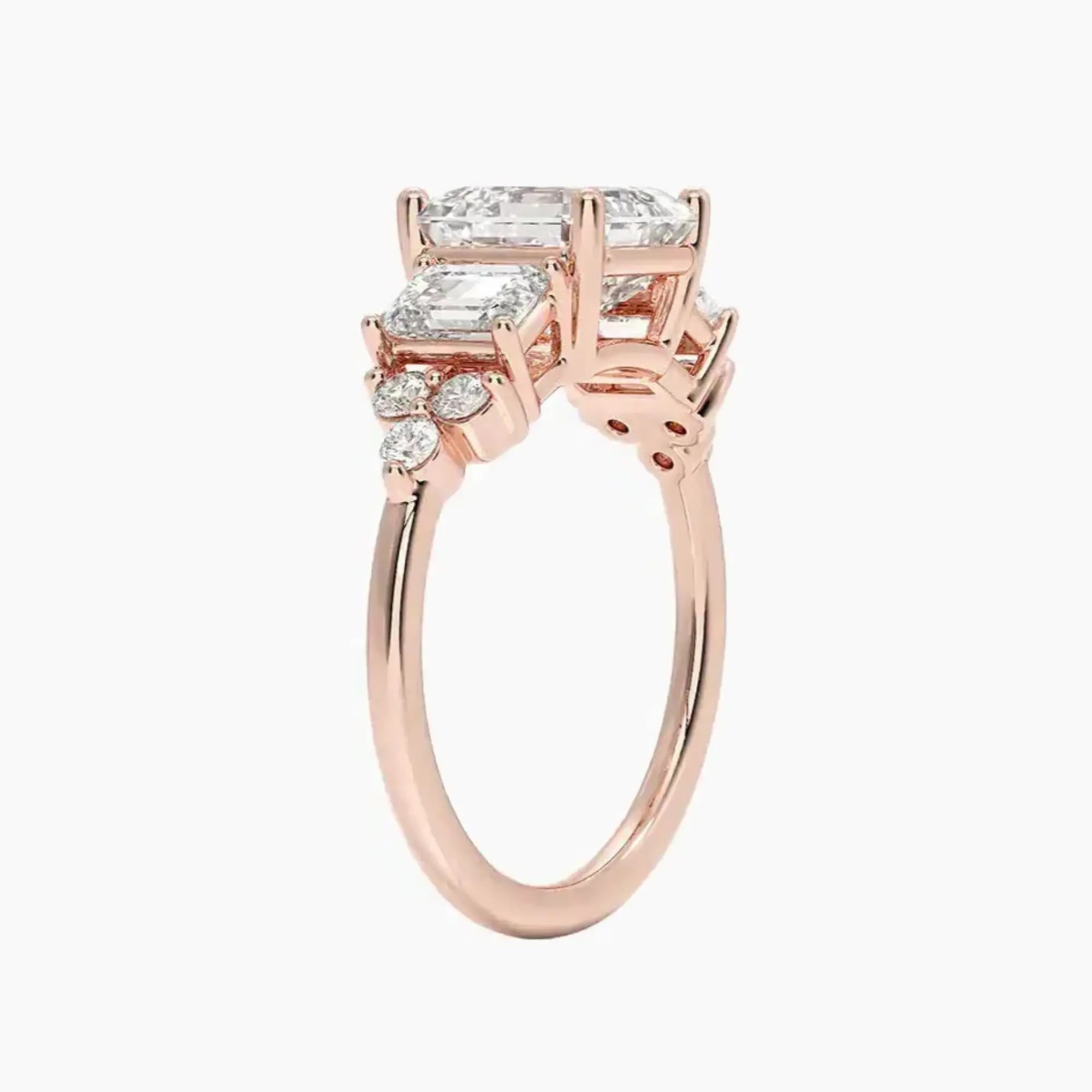 Kaiya Asscher Designer 1 Carat Lab Grown Diamond Engagement Ring in 18K Yellow Gold