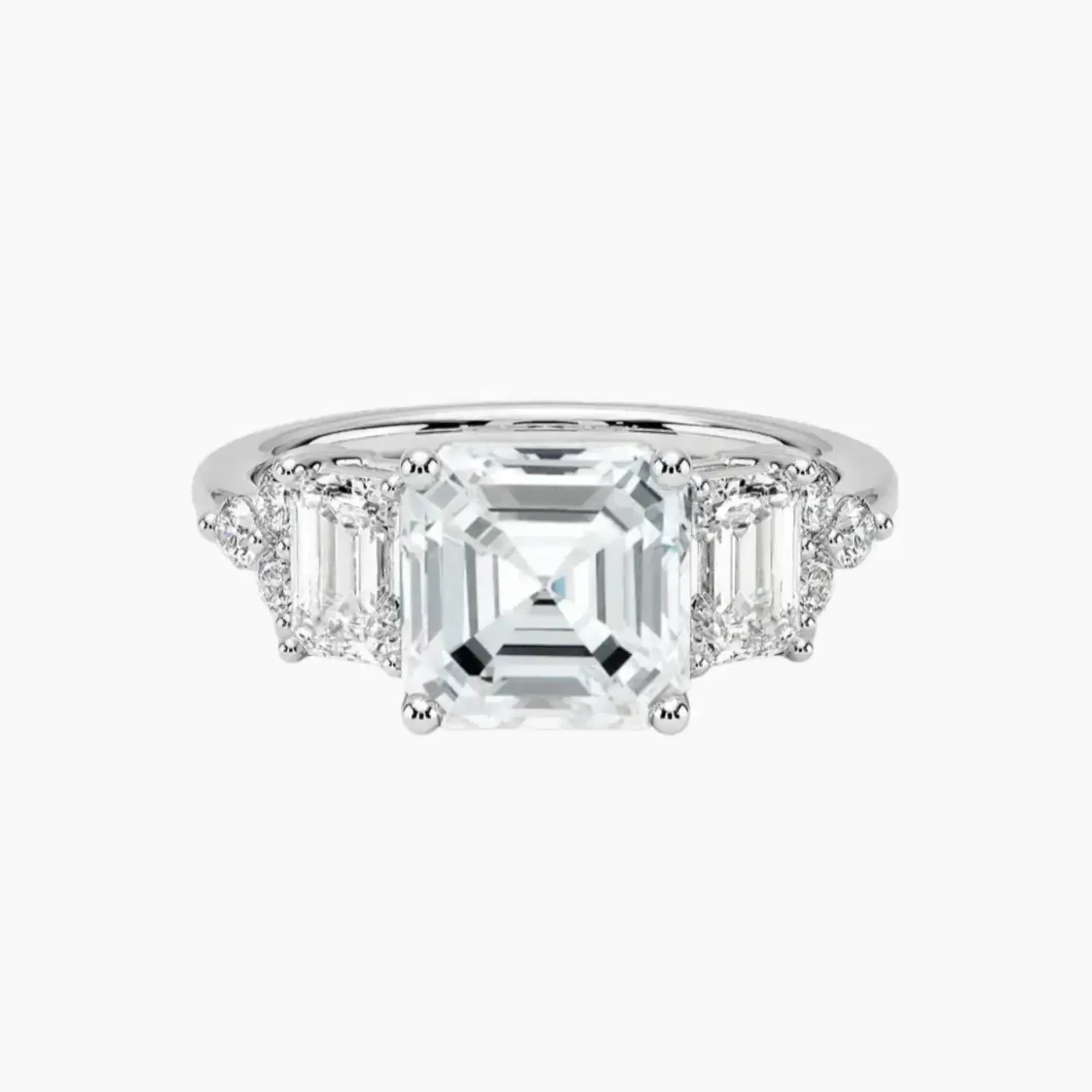 Kaiya Asscher Designer Diamond Ring Setting in 14K Yellow Gold