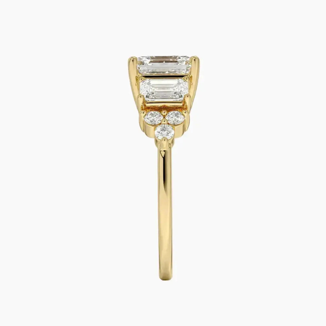 Kaiya Asscher Designer 3 Carat Lab Grown Diamond Engagement Ring in 18K Rose Gold