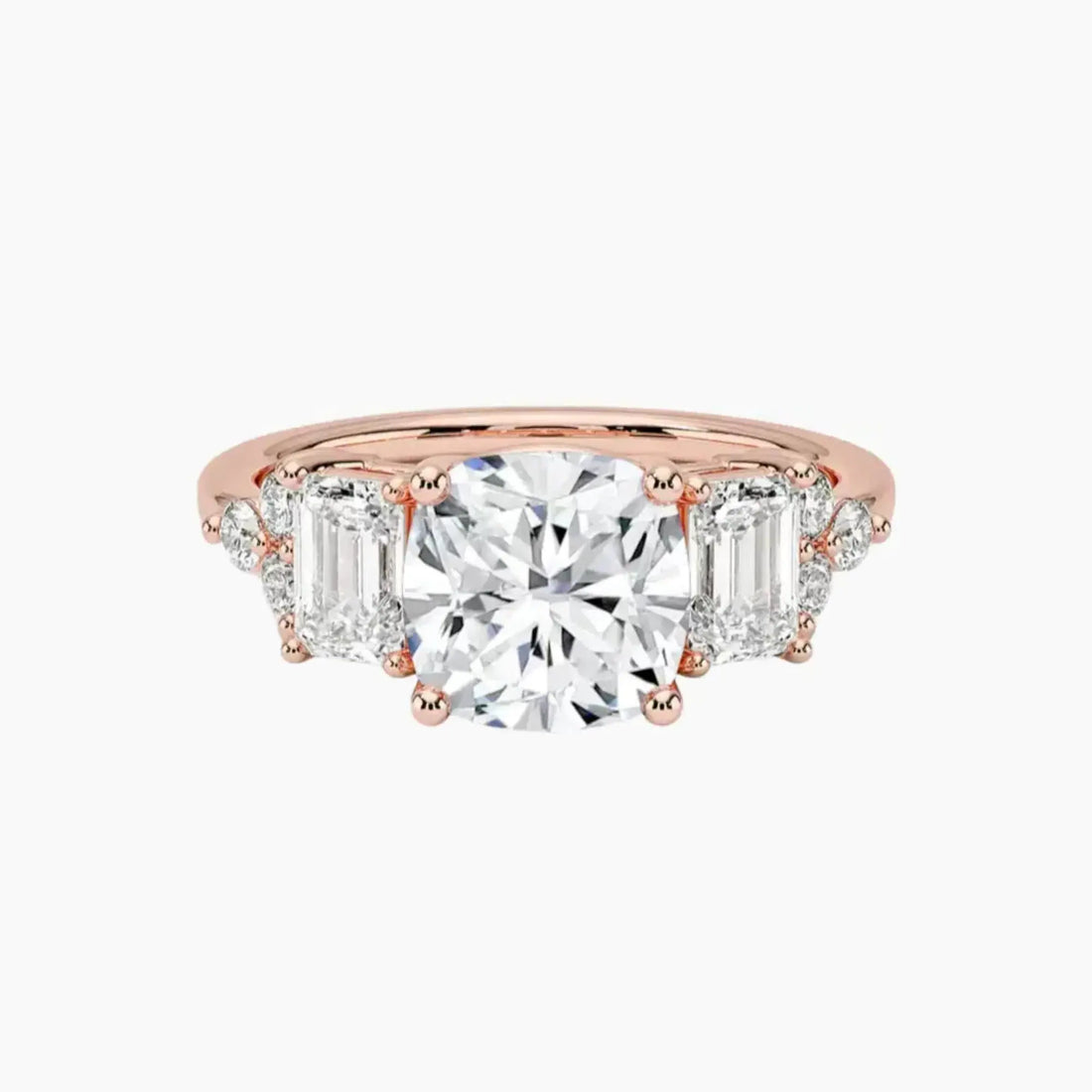 Kaiya Cushion Designer 2 Carat Lab Grown Diamond Engagement Ring in 18K Rose Gold