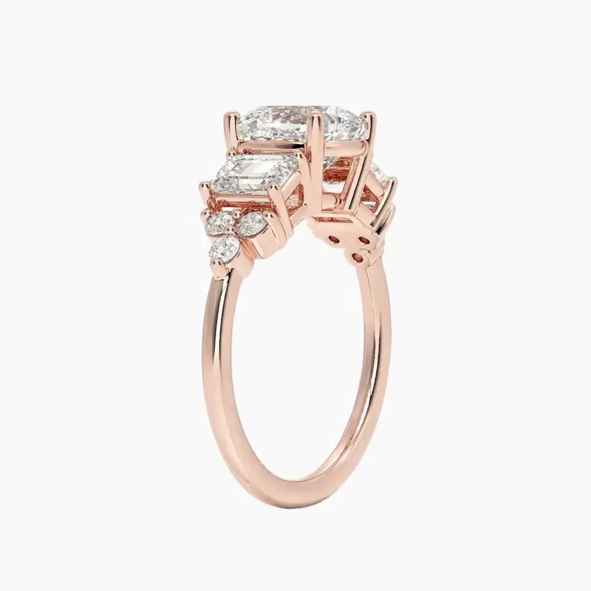 Kaiya Cushion Designer Diamond Ring Setting in 14K White Gold