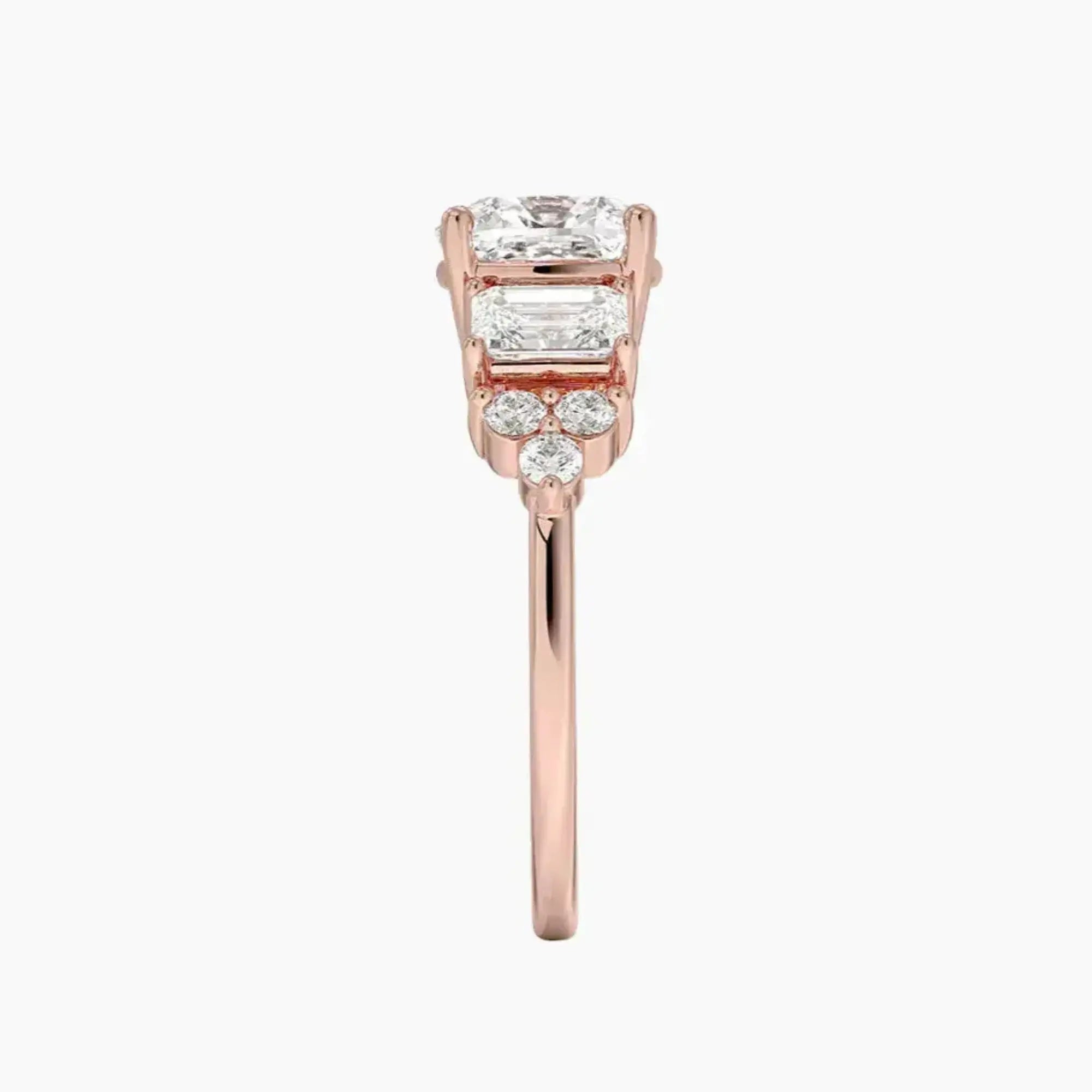 Kaiya Cushion Designer Diamond Ring Setting in 14K Rose Gold