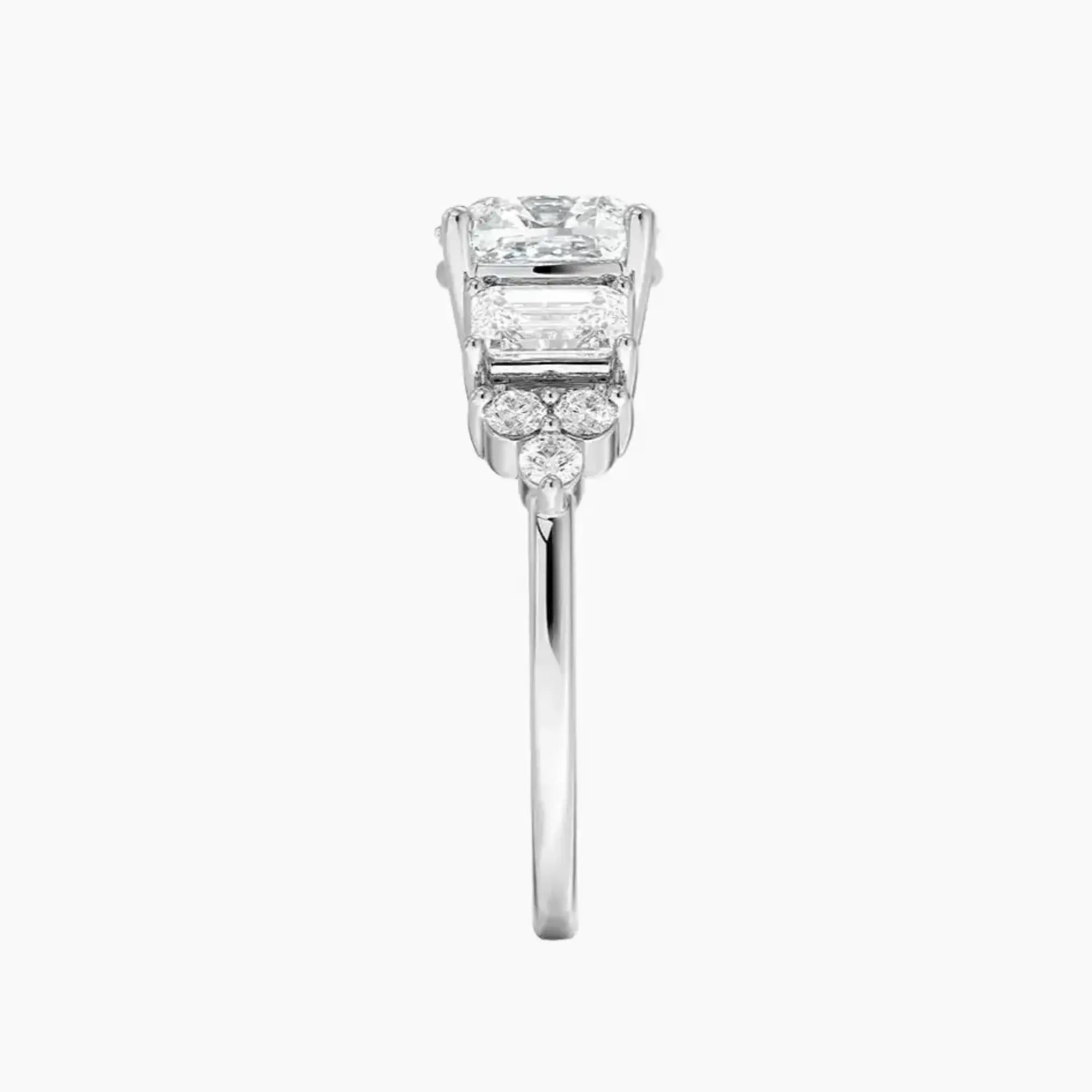 Kaiya Cushion Designer 2.5 Carat Lab Grown Diamond Engagement Ring in 14K White Gold