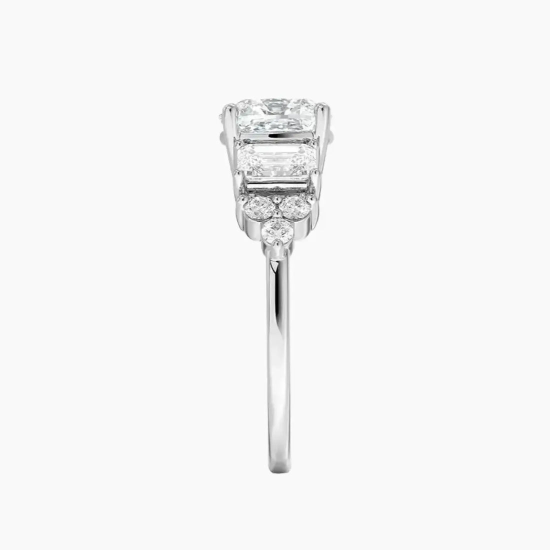 Kaiya Cushion Designer 2.5 Carat Lab Grown Diamond Engagement Ring in 14K White Gold