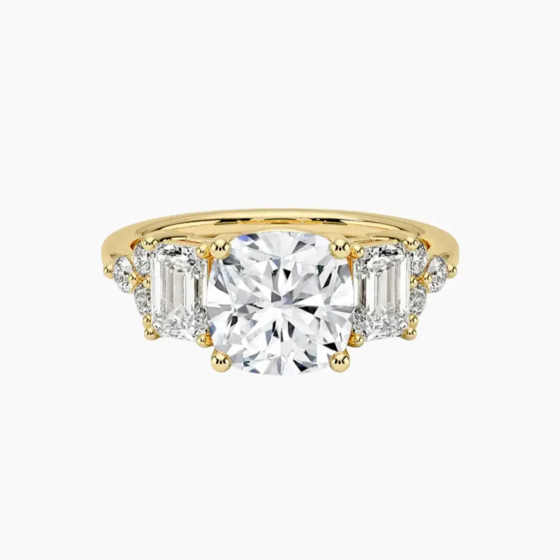 Kaiya Cushion Designer 2.5 Carat Lab Grown Diamond Engagement Ring in 14K Rose Gold