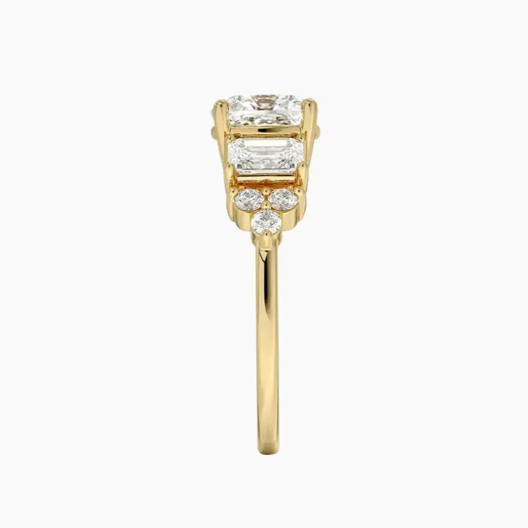 Kaiya Cushion Designer Diamond Ring Setting in 18K Yellow Gold