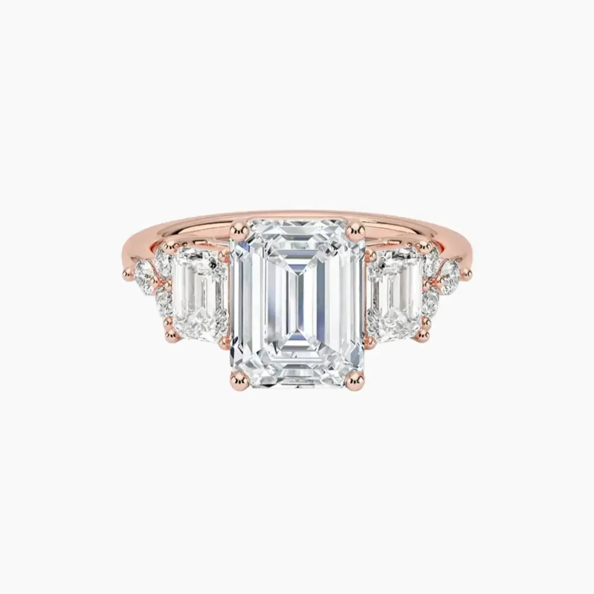 Kaiya Emerald Designer Diamond Ring Setting in 14K White Gold