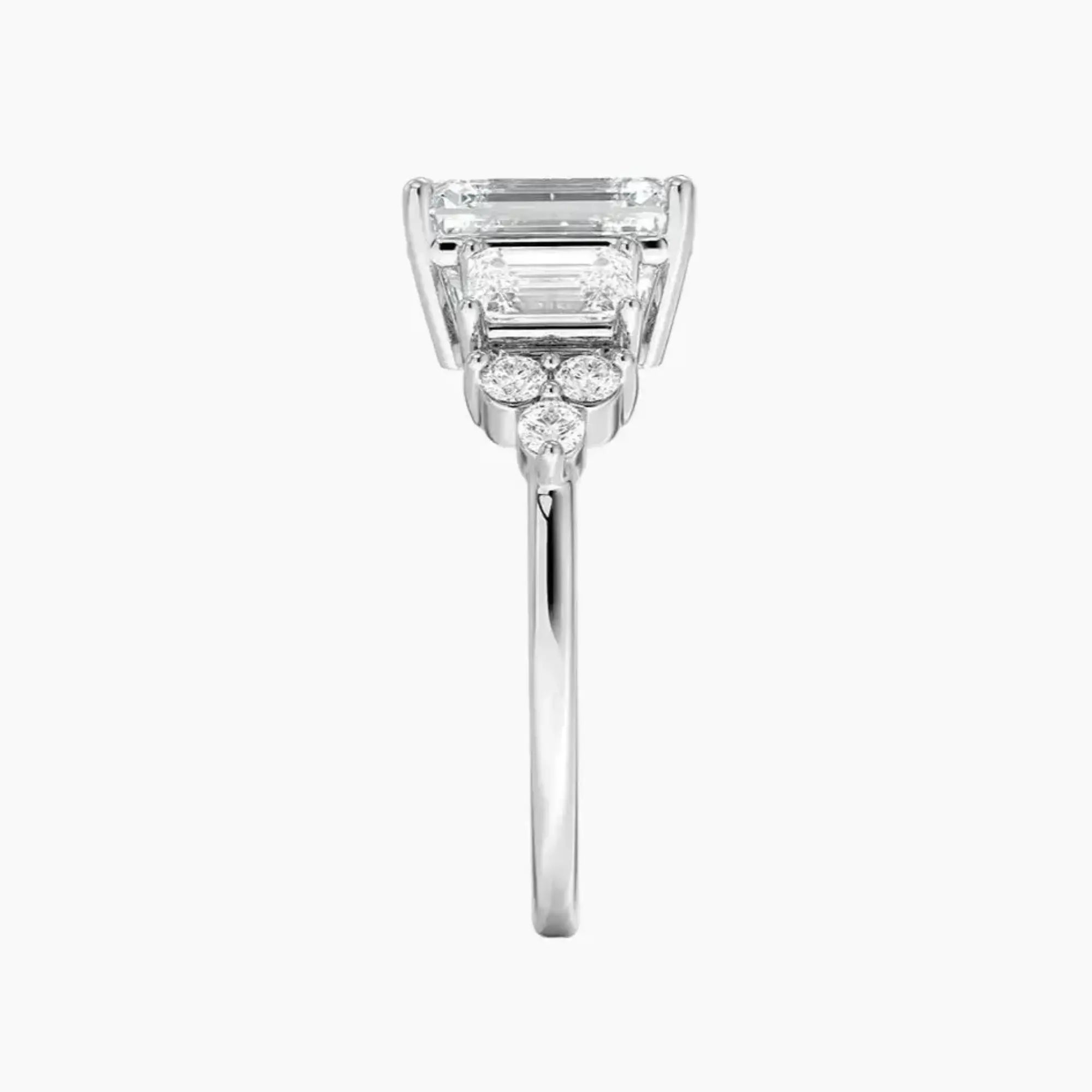 Kaiya Emerald Designer 1.5 Carat Lab Grown Diamond Engagement Ring in 18K White Gold