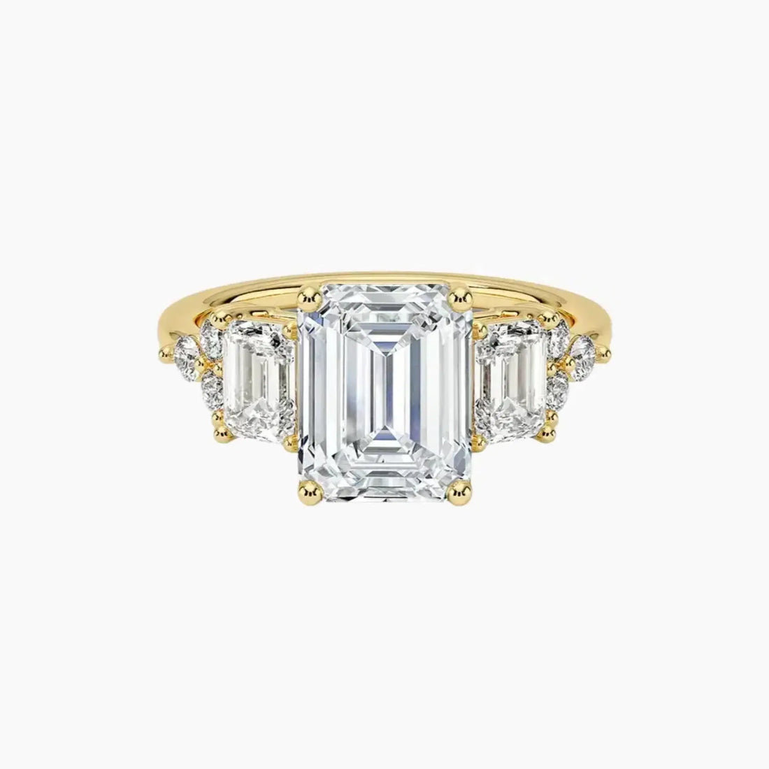 Kaiya Emerald Designer Diamond Ring Setting in 18K Yellow Gold