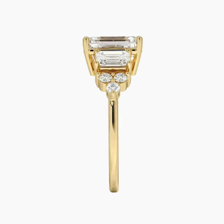 Kaiya Emerald Designer 3 Carat Lab Grown Diamond Engagement Ring in 14K Rose Gold
