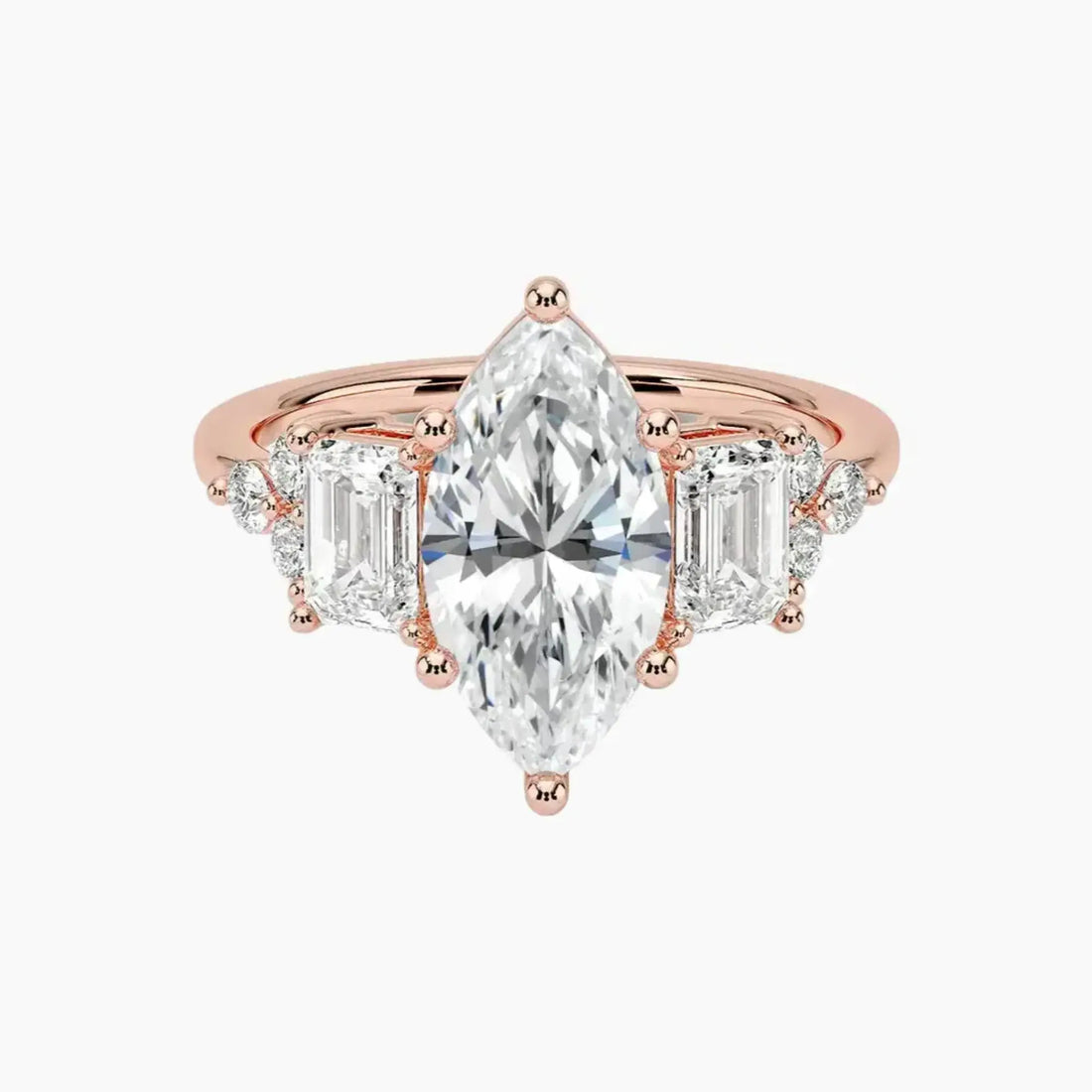 Kaiya Marquise Designer 1.5 Carat Lab Grown Diamond Engagement Ring in 18K Yellow Gold