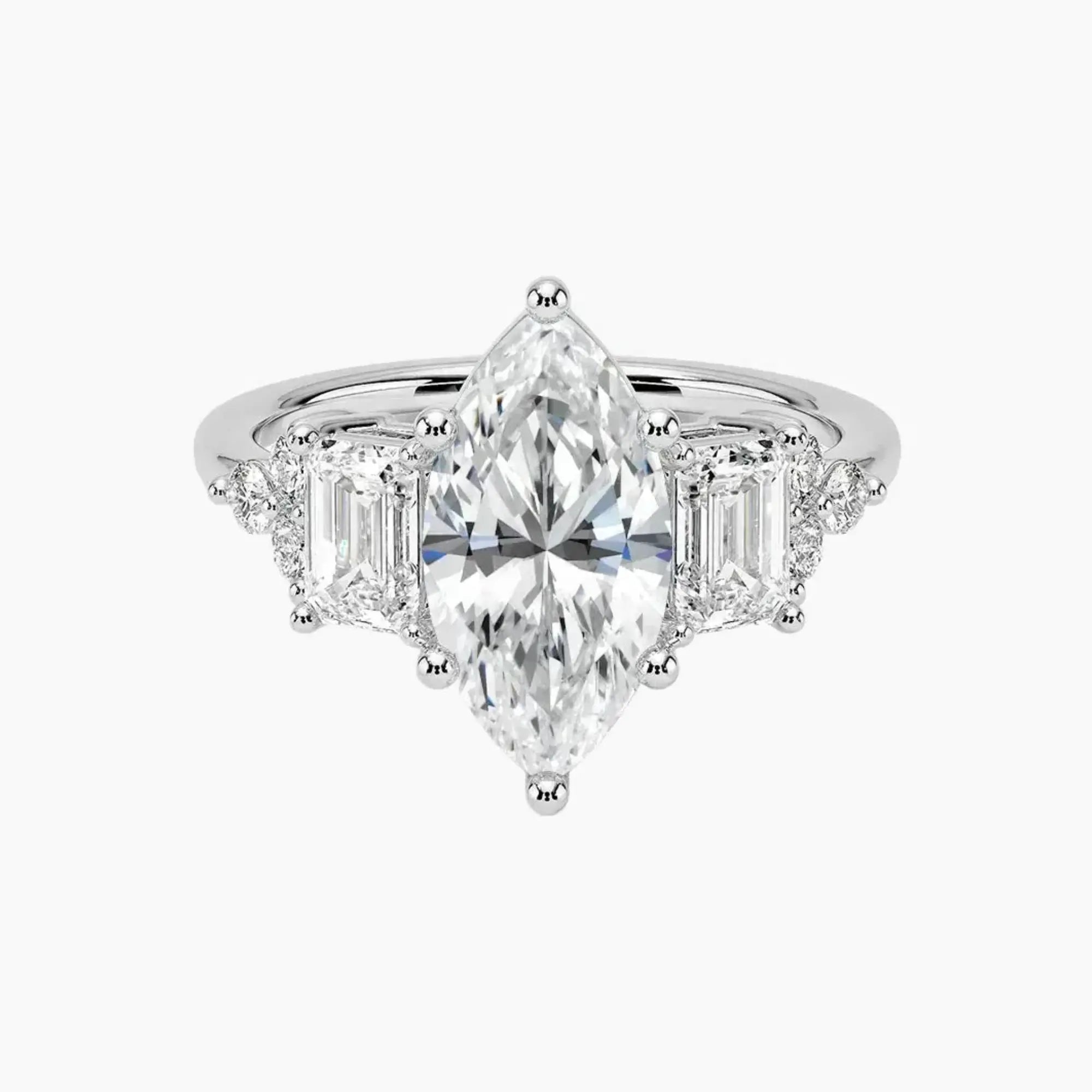 Kaiya Marquise Designer Diamond Ring Setting in 18K Rose Gold