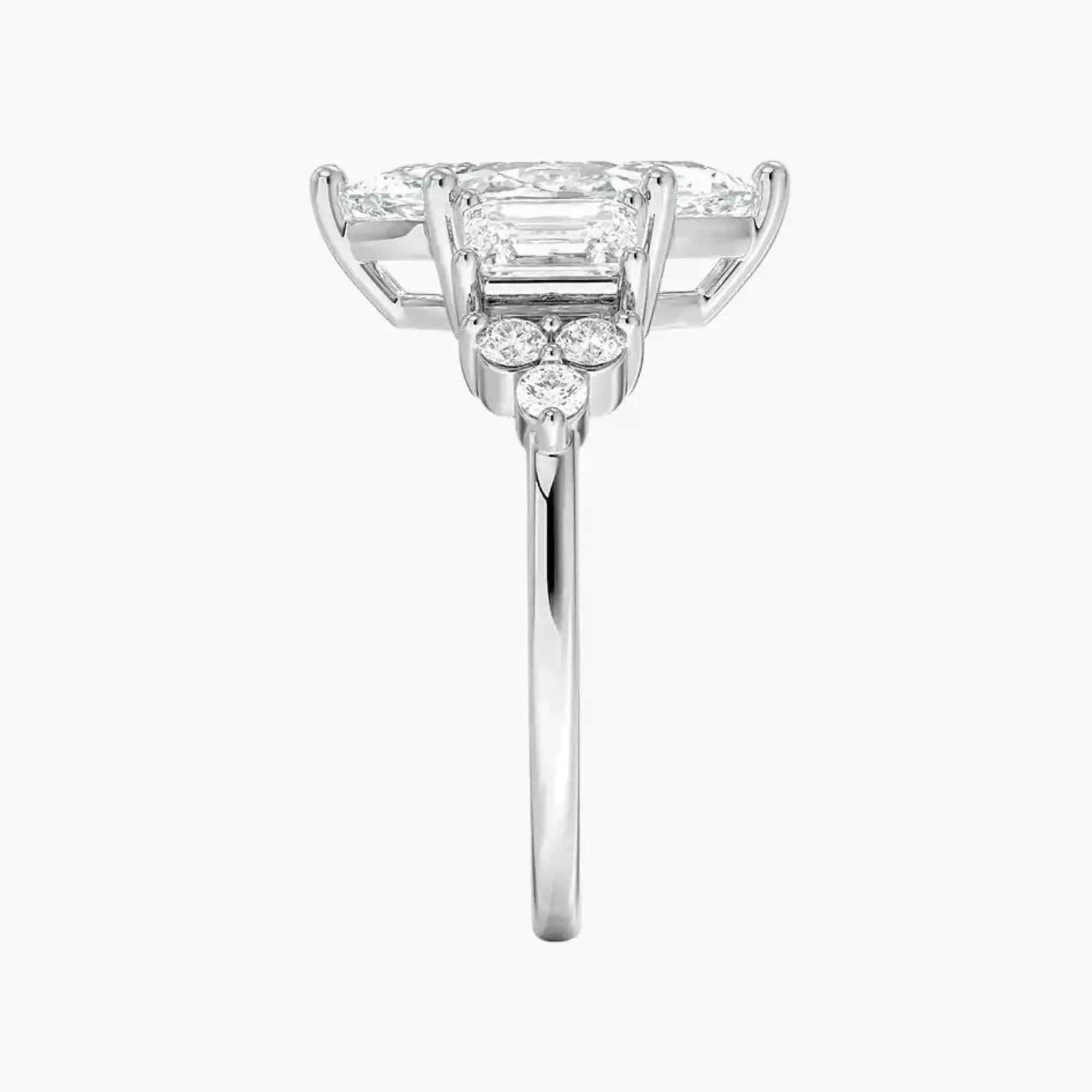 Kaiya Marquise Designer 1 Carat Lab Grown Diamond Engagement Ring in 18K White Gold