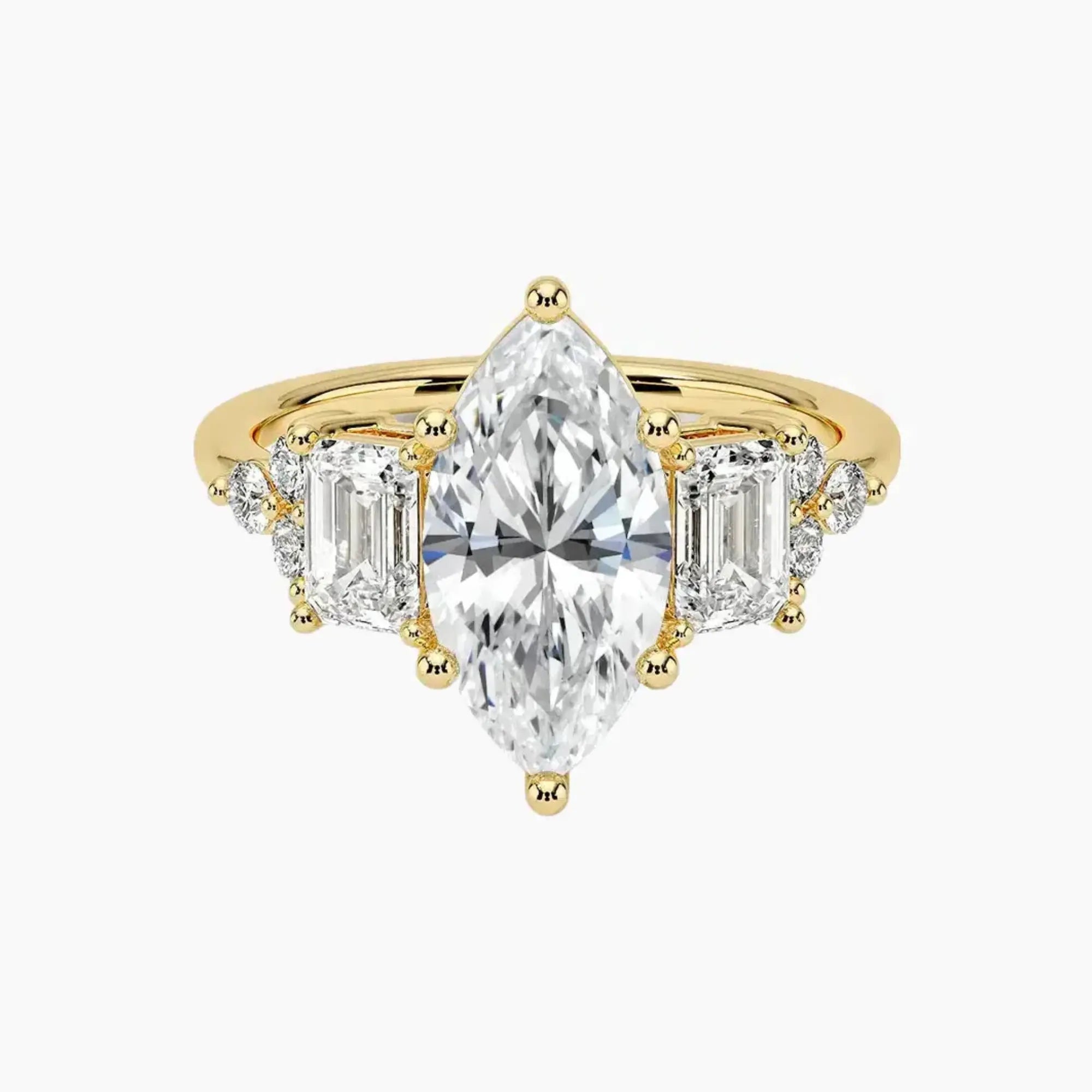 Kaiya Marquise Designer Diamond Ring Setting in 14K Rose Gold