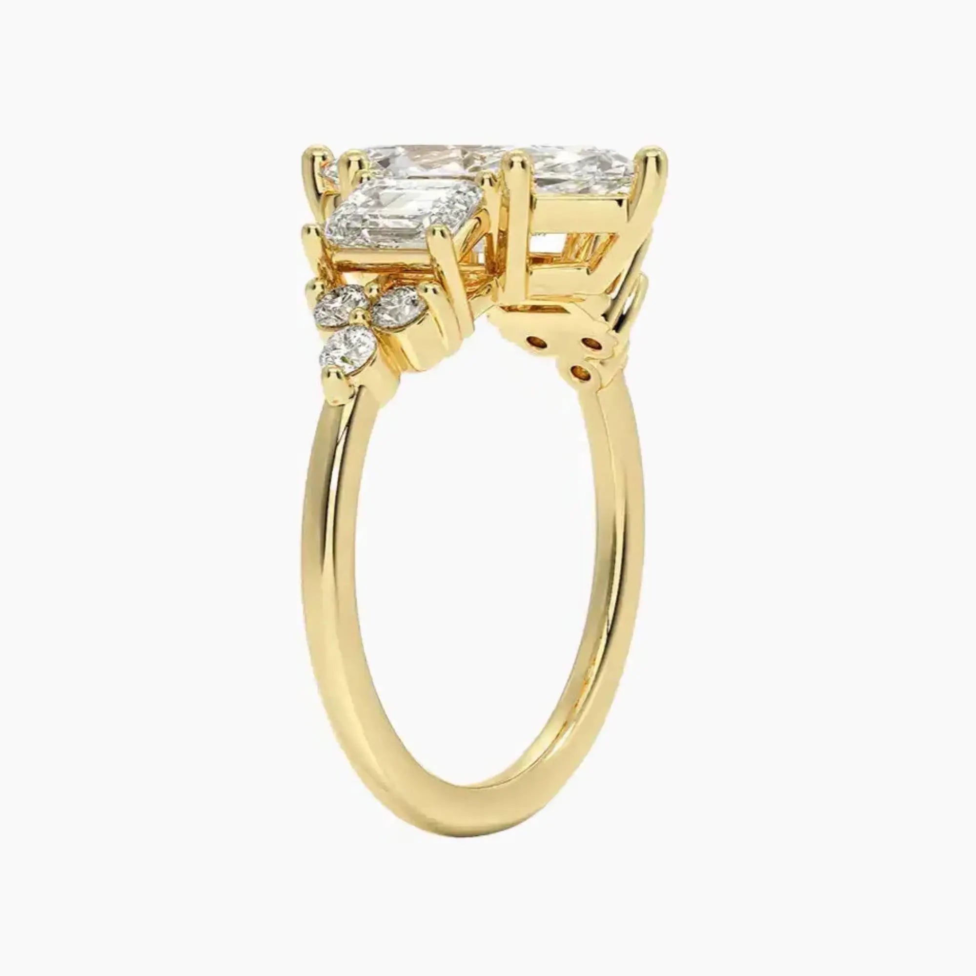 Kaiya Marquise Designer Diamond Ring Setting in 18K Yellow Gold