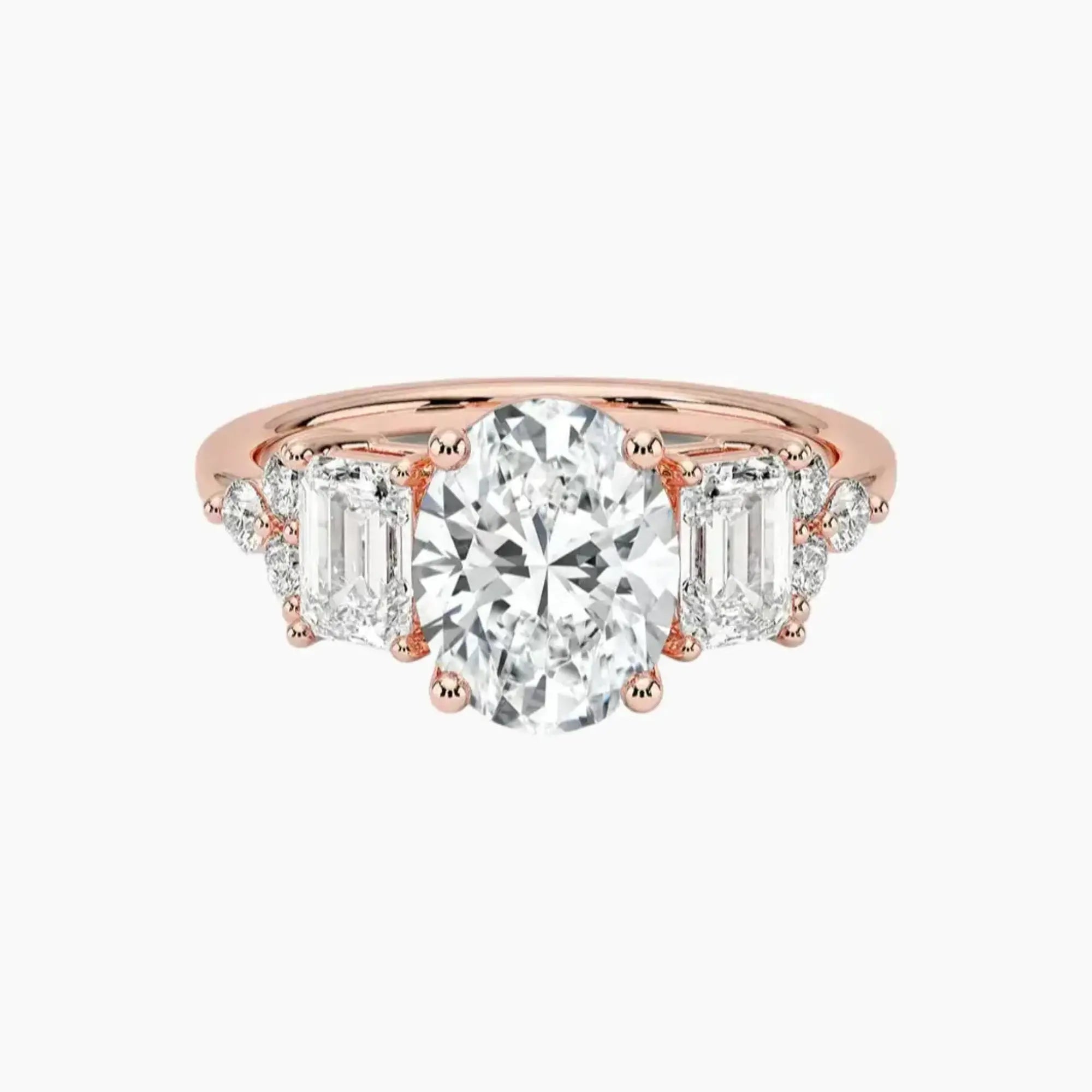 Kaiya Oval Designer 1 Carat Lab Grown Diamond Engagement Ring in 18K Yellow Gold