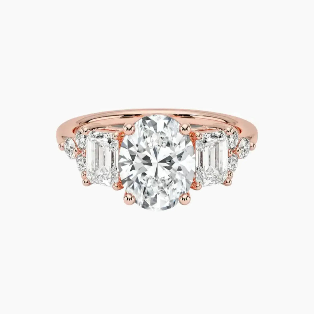 Kaiya Oval Designer Diamond Ring Setting in 18K White Gold