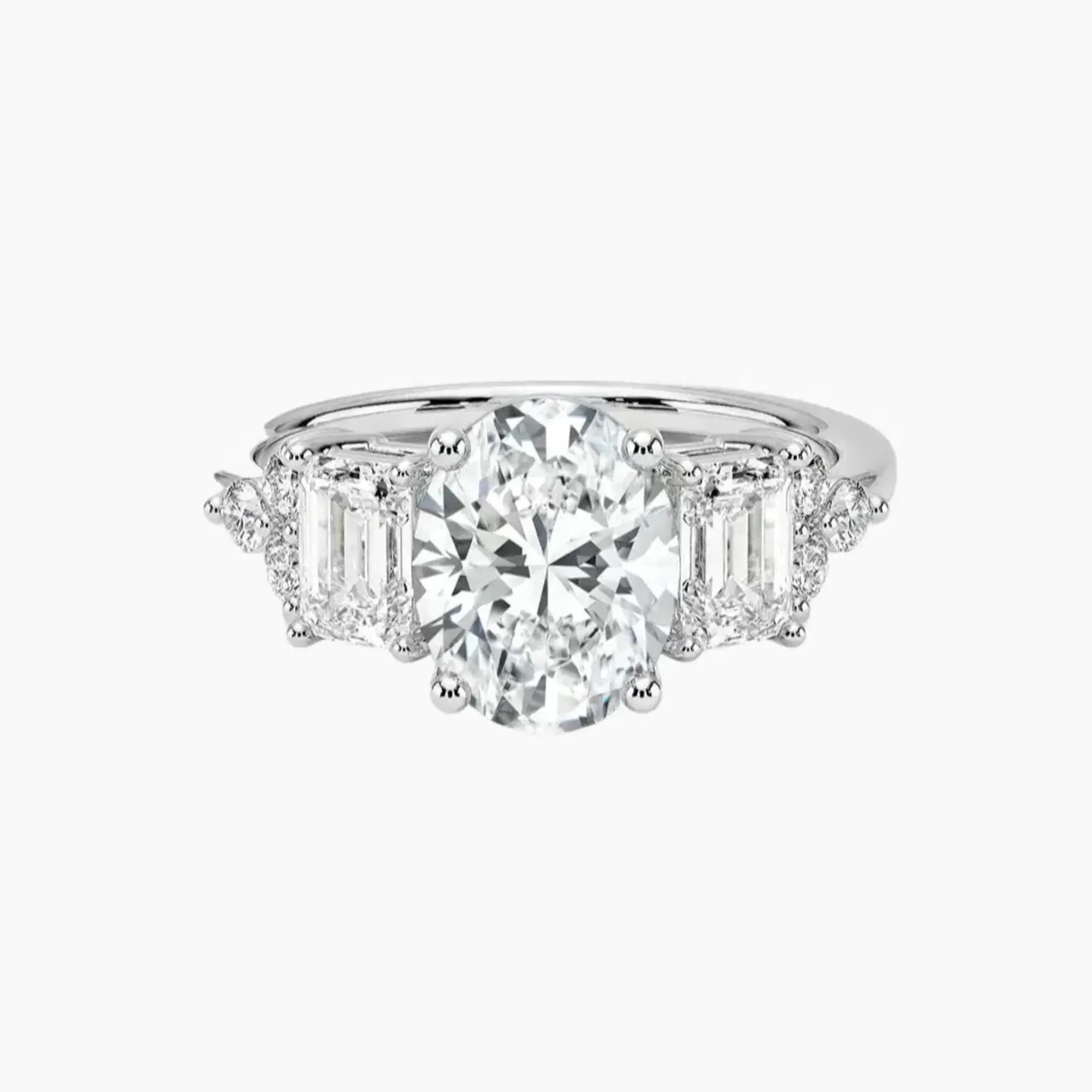 Kaiya Oval Designer 2 Carat Lab Grown Diamond Engagement Ring in 14K Yellow Gold