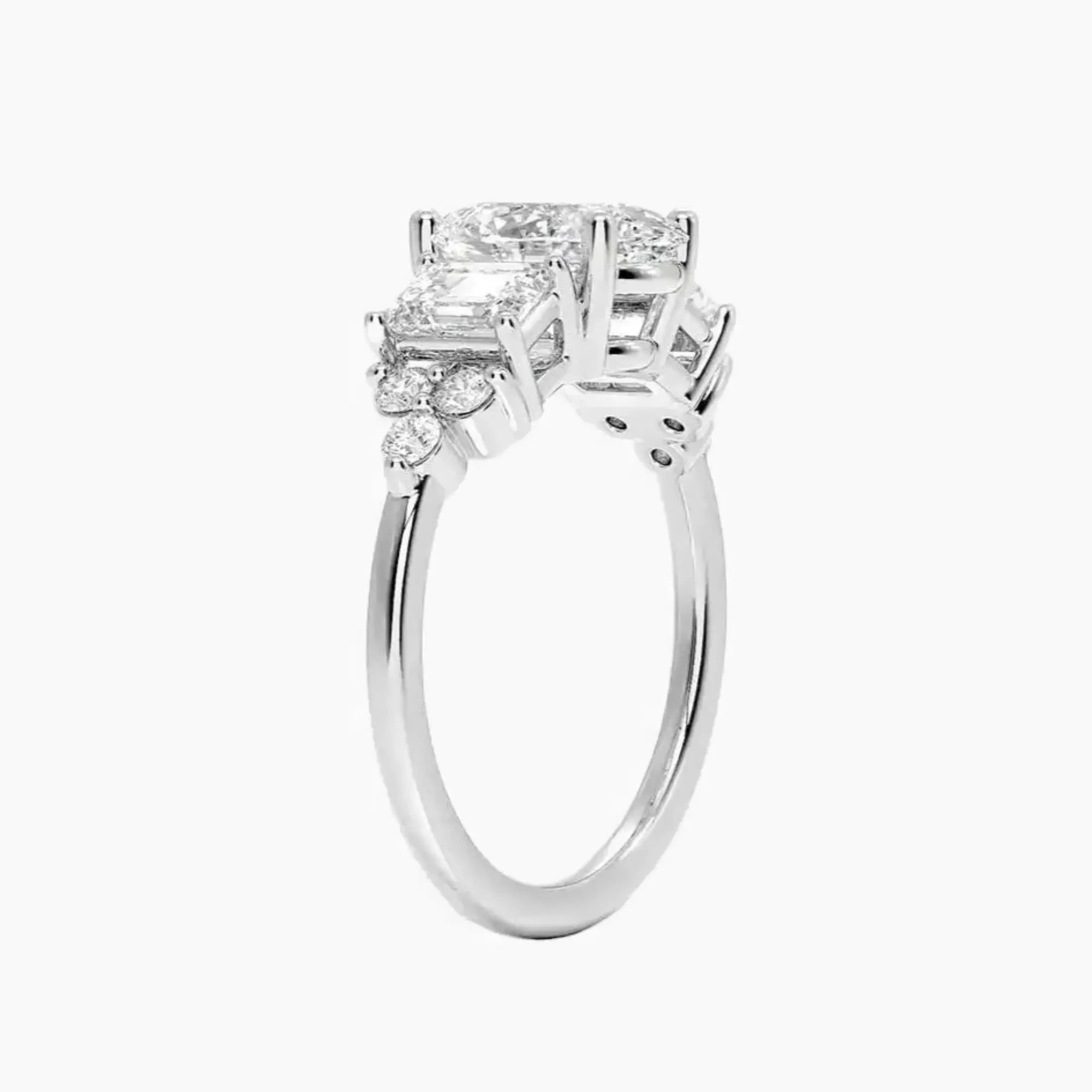 Kaiya Oval Designer 2.5 Carat Lab Grown Diamond Engagement Ring in 14K White Gold