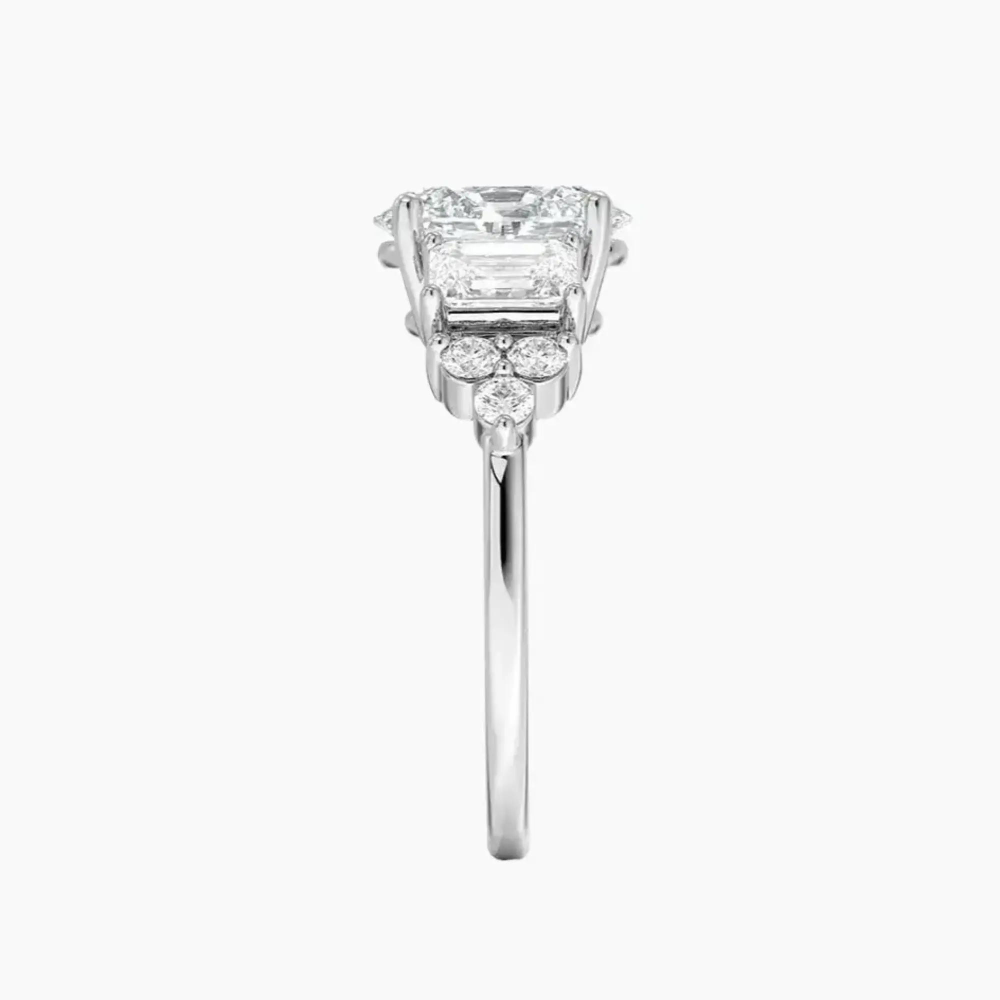 Kaiya Oval Designer 2.5 Carat Lab Grown Diamond Engagement Ring in 18K White Gold