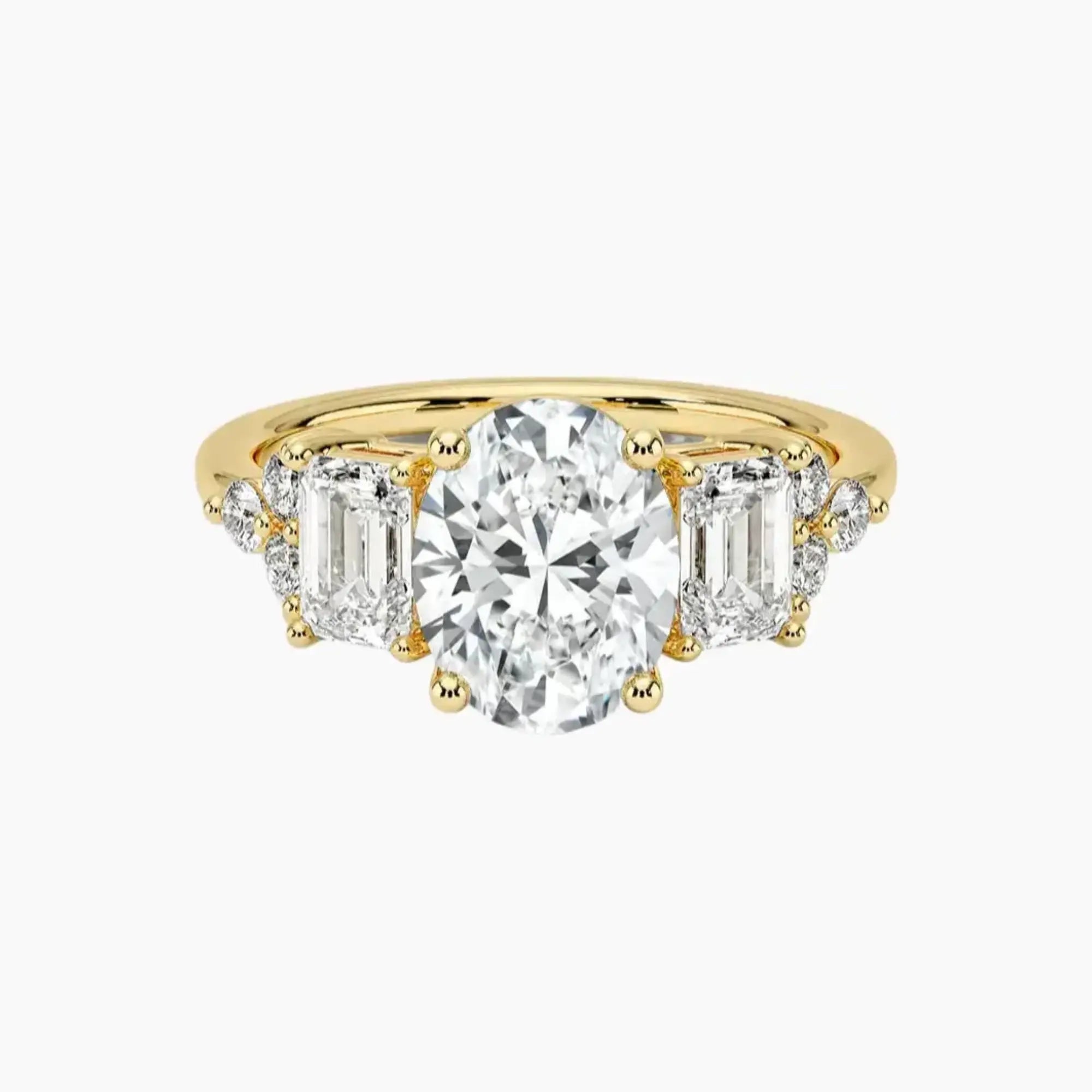 Kaiya Oval Designer 2.5 Carat Lab Grown Diamond Engagement Ring in 18K White Gold